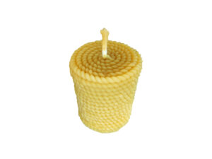 Kerze reines Bienenwachs mit Kordelmuster
