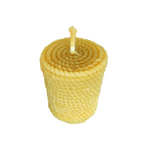 Kerze reines Bienenwachs mit Kordelmuster